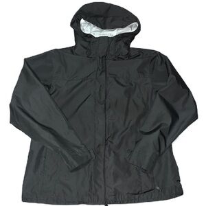 CS Black Jacket L Hooded Performance Wear Lightweight Packable Pockets Zip EUC